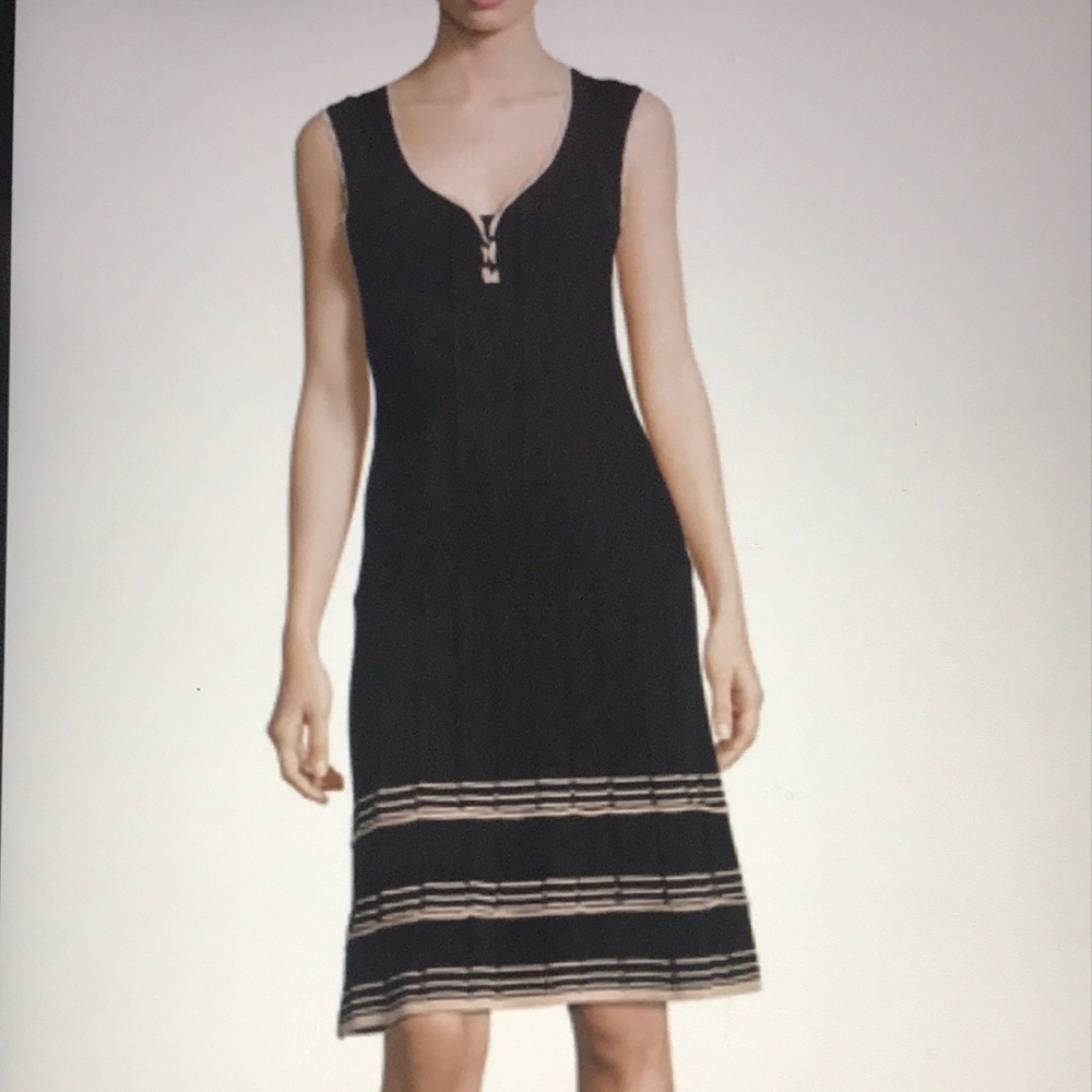 Nanette Lepore Ribbed V-Neck Dress - New